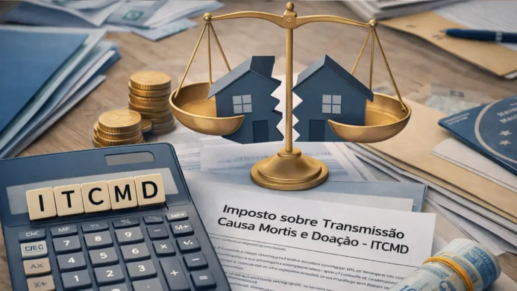 Cálculo do ITCMD na partilha de bens no divórcio com imóveis, balança e documentos fiscais