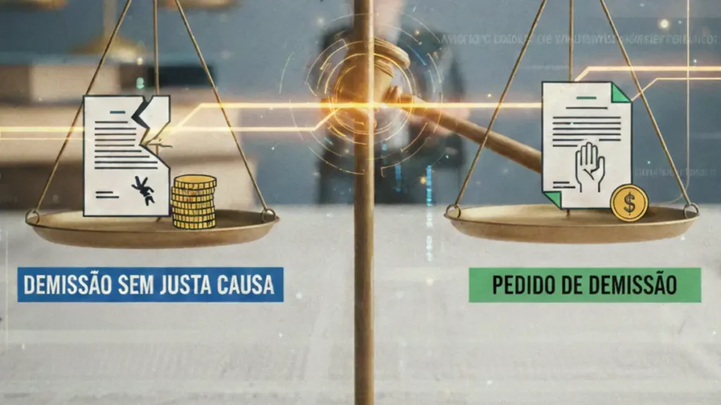 comparação entre demissão sem justa causa x pedido de demissão