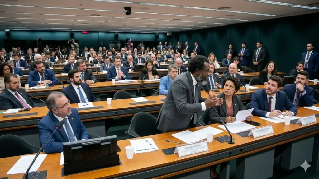 Sessão da Câmara dos Deputados debatendo proposta sobre jornada de trabalho