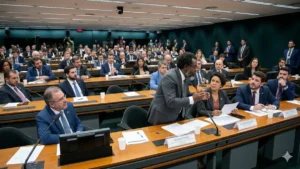 Sessão da Câmara dos Deputados debatendo proposta sobre jornada de trabalho