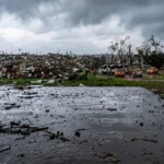 Danos provocados por tornado em Pedro Osório, no Rio Grande do Sul