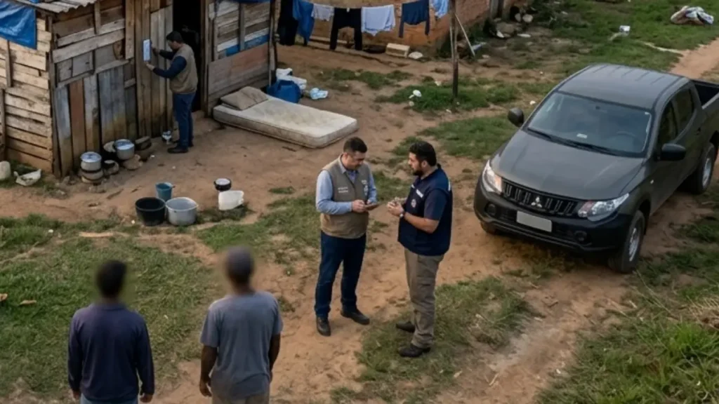 Fiscalização trabalhista vistoria alojamento precário em propriedade rural de Cotia